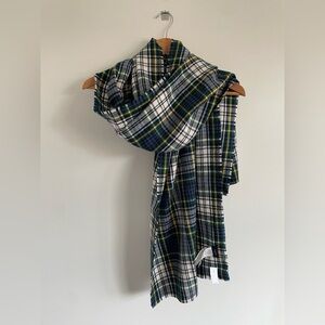 NWT J. Crew Scarf in Navy, Green & White Plaid